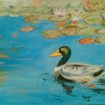 Malarstwo zatytułowany „Pato em lago com ne…” autorstwa Ajorge, Oryginalna praca