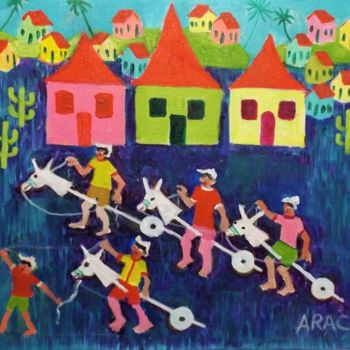 Painting titled "aracy-tema-brincade…" by Ajur Sp Artes, Original Artwork