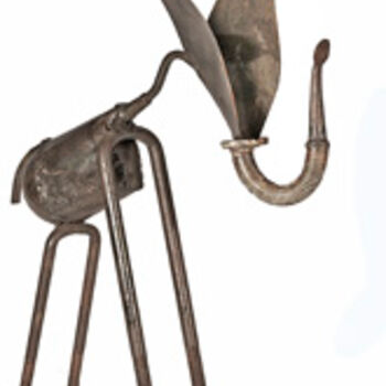 Sculpture titled "éléphant" by Albert Jacqueline Visage, Original Artwork, Metals