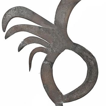 Sculpture titled "oiseau dodu" by Albert Jacqueline Visage, Original Artwork, Metals