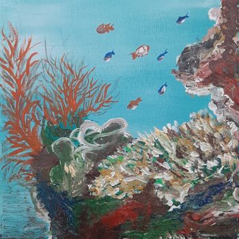 Painting titled "Coral reef" by Ajw, Original Artwork, Acrylic