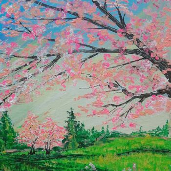 Painting titled "Sakura view" by Ajw, Original Artwork, Acrylic