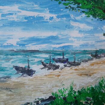 Painting titled "bright sandy beach" by Ajw, Original Artwork, Acrylic