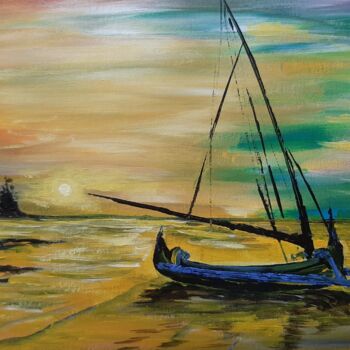 Painting titled "The dawn on the Whi…" by Ajw, Original Artwork, Acrylic