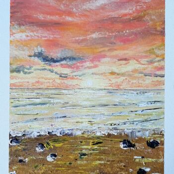 Painting titled "6 pm sunset facing…" by Ajw, Original Artwork, Acrylic