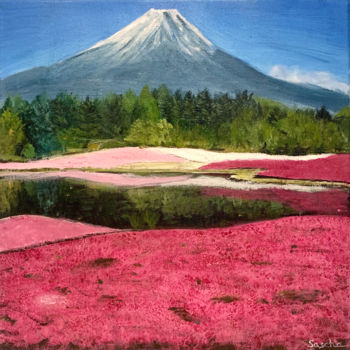 Картина под названием "Fuji" - Aliaksandra Gärtner, Подлинное произведение искусства, Акрил