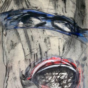 Painting titled "Eyes and mouth" by Petr Zlamal, Original Artwork, Acrylic