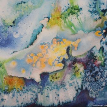 Peinture intitulée "Les rives du SOI" par Akara Péala, Œuvre d'art originale