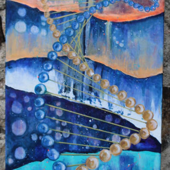 Peinture intitulée "ADN cosmique" par Akara Péala, Œuvre d'art originale, Acrylique