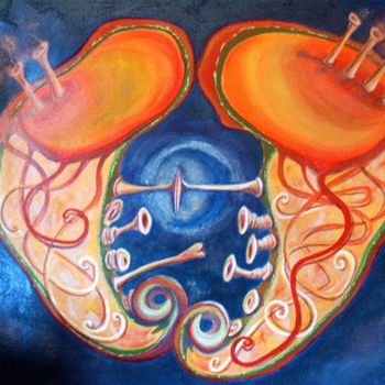 Peinture intitulée "Nos coeurs" par Akara Péala, Œuvre d'art originale, Autre