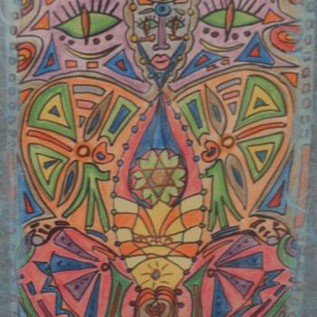 Ζωγραφική με τίτλο "Adamantines colorées" από Akara Péala, Αυθεντικά έργα τέχνης