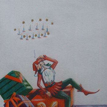 Tekening getiteld "36 chandelles" door Akara Péala, Origineel Kunstwerk