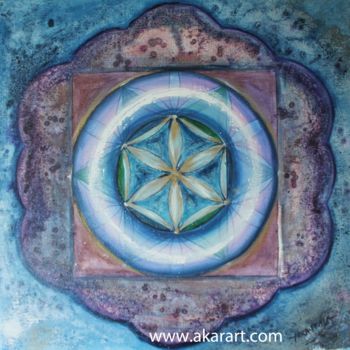 Pittura intitolato "mandala-amethyste.j…" da Akara Péala, Opera d'arte originale