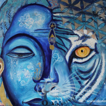 Peinture intitulée "shiva-bleu.jpg" par Akara Péala, Œuvre d'art originale
