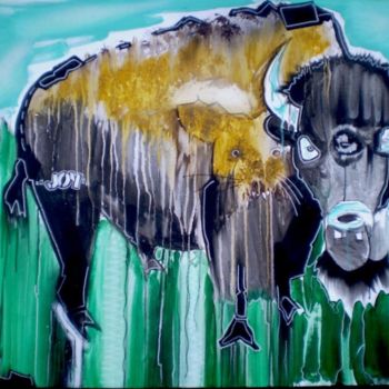 Ζωγραφική με τίτλο "buffalo" από Joy, Αυθεντικά έργα τέχνης