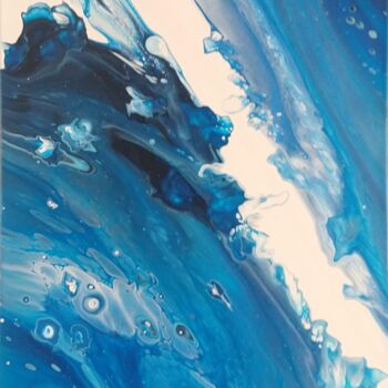 Painting titled "Triple Blue Water" by Karen Nealon, Original Artwork, Acrylic