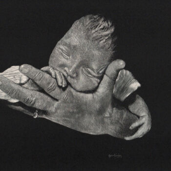 Peinture intitulée "Hand Full of Dreams" par Karen Nealon, Œuvre d'art originale, Carte à gratter