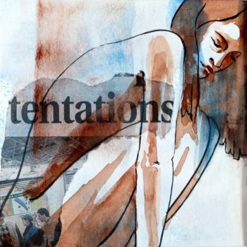 Painting titled "Tentations" by Annick Claude, Original Artwork