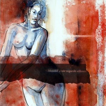 Картина под названием "Merci" - Annick Claude, Подлинное произведение искусства