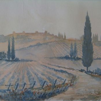 Painting titled "Toscane" by Annick Claude, Original Artwork