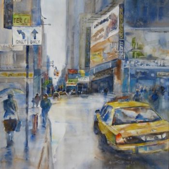 Painting titled "New York I" by Annick Claude, Original Artwork