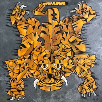 Peinture intitulée "La peau du tigre" par Aket Kubic, Œuvre d'art originale, Acrylique
