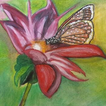 Disegno intitolato "Papillon" da Akhesa, Opera d'arte originale, Pastello