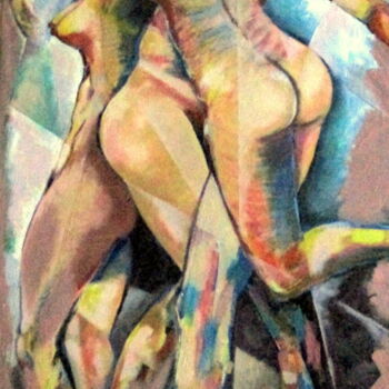 Malerei mit dem Titel "a dança" von Akosta, Original-Kunstwerk, Acryl