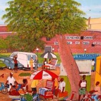 Peinture intitulée "centre culturel fra…" par Ako Wilson, Œuvre d'art originale