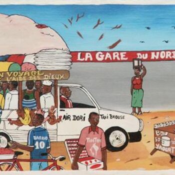 Ζωγραφική με τίτλο "la gare du nord" από Ako Wilson, Αυθεντικά έργα τέχνης