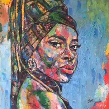 Painting titled "Lola" by Akpet Nyambi, Original Artwork, Acrylic