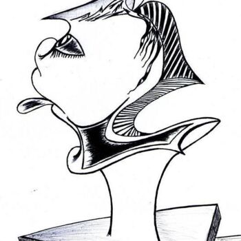 Dibujo titulada "dessin02" por Akram Romdhani, Obra de arte original, Bolígrafo