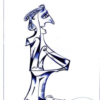 Dessin intitulée "dessin03" par Akram Romdhani, Œuvre d'art originale, Stylo à bille