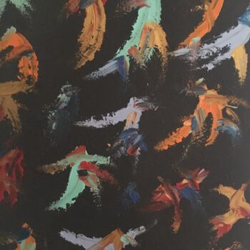 Painting titled "Plumes" by Ferouze Messoussa, Original Artwork, Acrylic