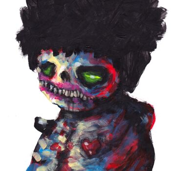 Painting titled "Mr. Zombie Voodoo" by Aksenov Ruslan, Original Artwork, Acrylic