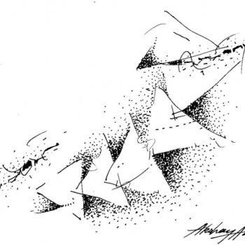 Disegno intitolato "Drawing 07" da Akshay Ameria, Opera d'arte originale