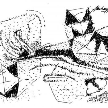 Disegno intitolato "Drawing 08" da Akshay Ameria, Opera d'arte originale