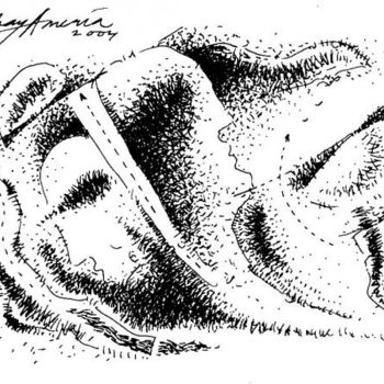 Disegno intitolato "Drawing 014" da Akshay Ameria, Opera d'arte originale
