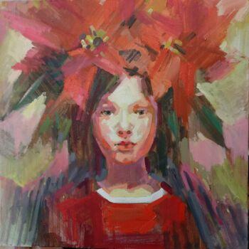 Картина под названием "Portrait of a girl…" - Aksinia, Подлинное произведение искусства, Масло Установлен на Деревянная рама…