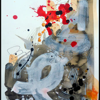 Pintura titulada ""Abstract E0515"" por Akso, Obra de arte original, Acrílico