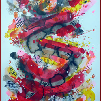 Painting titled "Abstract S4B" by Akso, Original Artwork, Ink