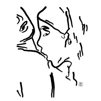 Pittura intitolato "Il bacio rubato (Le…" da Al Torella, Opera d'arte originale, Serigrafia