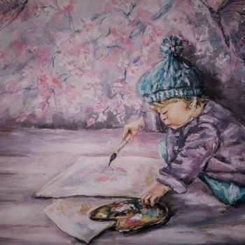 Painting titled "Petit Peintre" by Alyona, Original Artwork, Acrylic