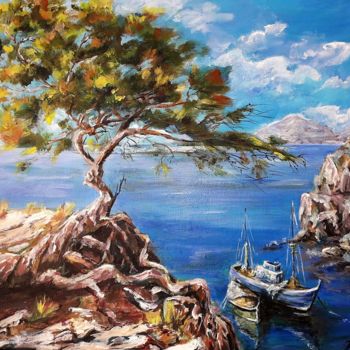 Painting titled "Calanques" by Alyona, Original Artwork, Acrylic