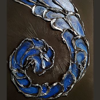 "Blue spiral" başlıklı Tablo A.L.A tarafından, Orijinal sanat, Akrilik Ahşap Sedye çerçevesi üzerine monte edilmiş