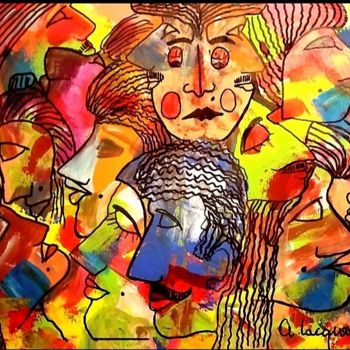 Painting titled "I  volti ipocrita d…" by Mateci-Antonio Lucio Rudy Lacquaniti, Original Artwork, Acrylic