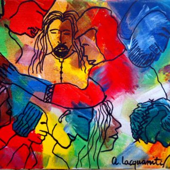 Peinture intitulée "Uomini e donne cond…" par Mateci-Antonio Lucio Rudy Lacquaniti, Œuvre d'art originale, Acrylique