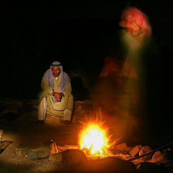 Fotografía titulada "The Bedoin and the…" por Aladin Abdel Naby, Obra de arte original, Fotografía digital