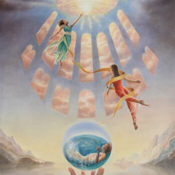Painting titled "L’ascension des sib…" by Alain Amar, Original Artwork, Oil