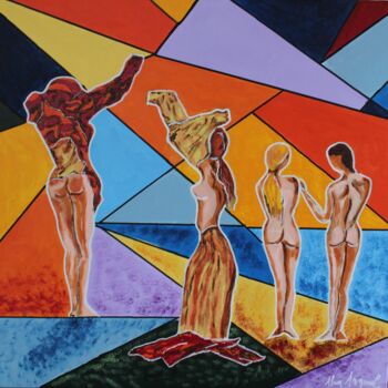 Painting titled "LA SUITE..." by Alain Arnouil, Original Artwork, Acrylic Mounted on Wood Stretcher frame